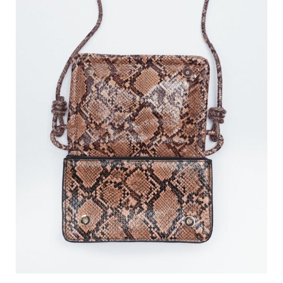 Zara Snake Print Crossbody Bag - Brown and Black - Picture 4 of 6